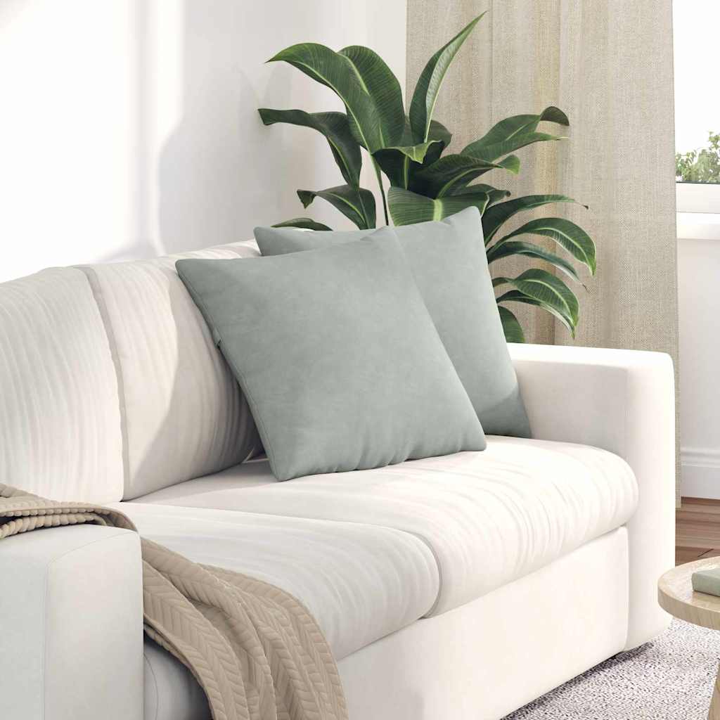 Vidaxl sofa kussens 2 stuks lichtgrijs 45 x 45 cm cordstof