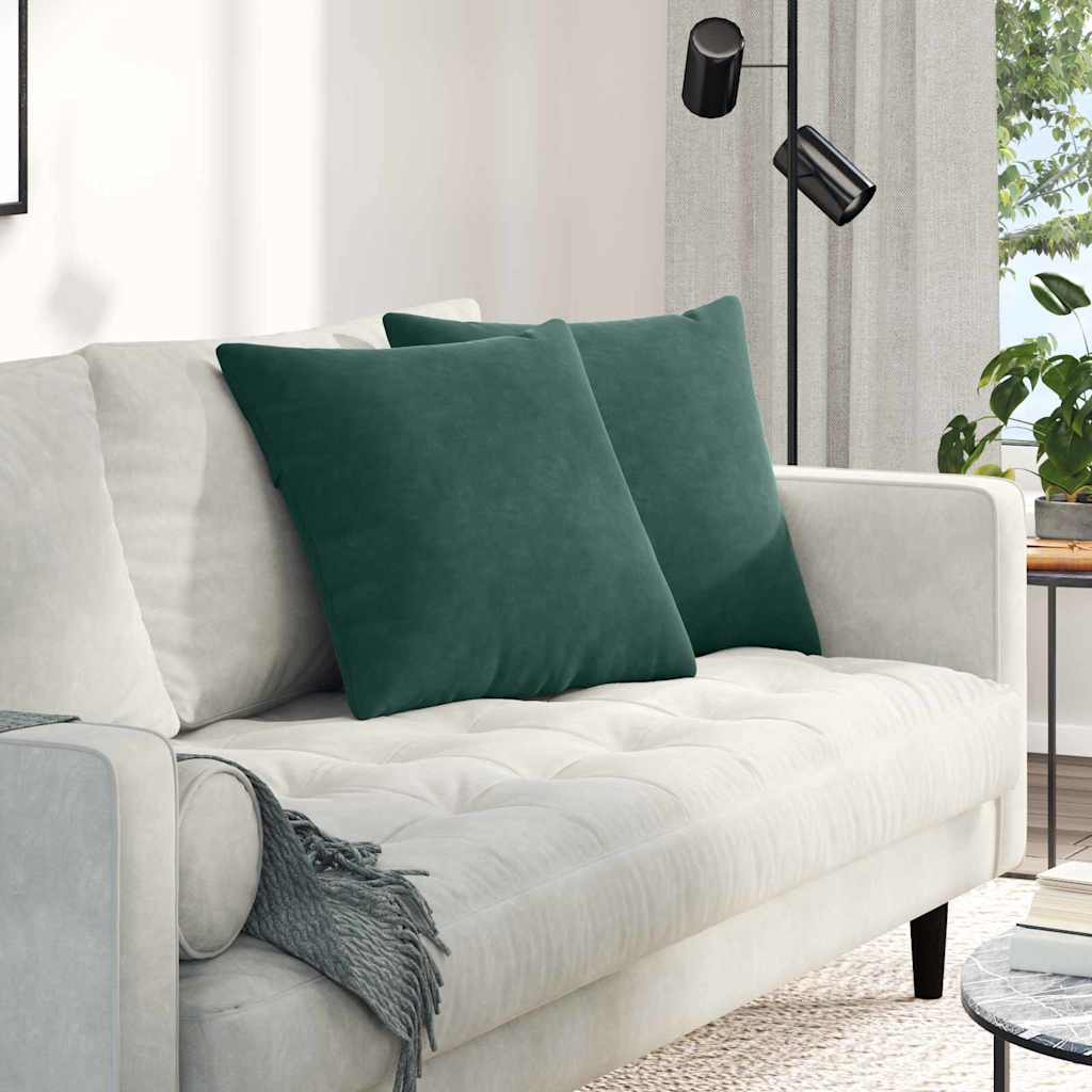 Vidaxl sofa kussens 2 stuks donkergroen 50 x 50 cm cordstof