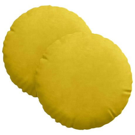 Vidaxl zitkussens 2 stuks geel ø 40 x 13 cm fluweel