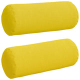Vidaxl bolster kussens 2 stuks lichtgeel ø 15 x 40 cm stof