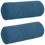 Vidaxl bolster kussens 2 stuks blauw ø 15 x 40 cm cordstof