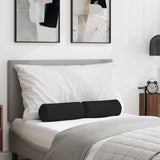 Vidaxl bolster kussens 2 stuks zwart ø 15 x 40 cm microvezel stof