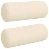 Vidaxl bolster kussens 2 stuks crème ø 15 x 40 cm cordstof