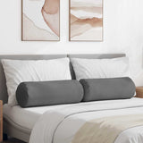 Vidaxl bolster kussens 2 stuks donkergrijs ø 25 x 70 cm microvezel stof