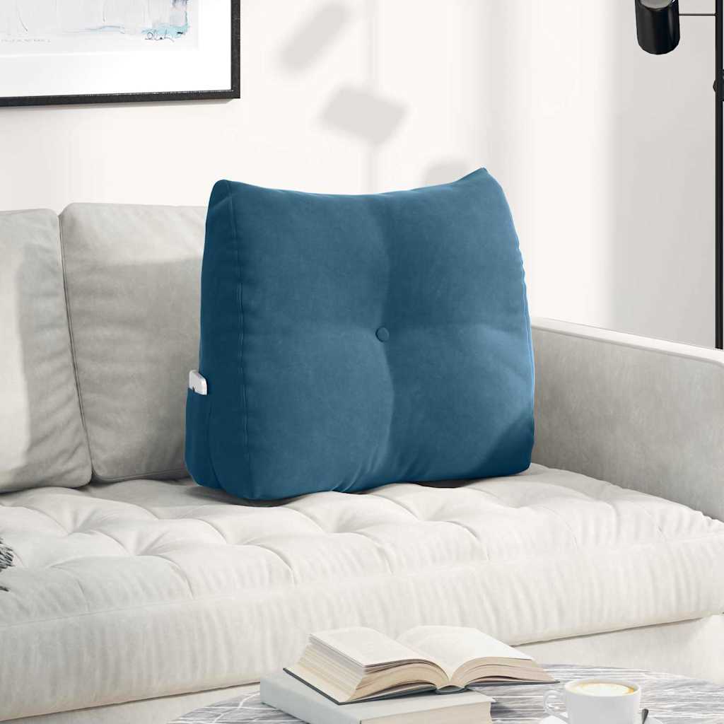 Vidaxl rugkussen blauw 60 x 24 x 50 cm fluweel