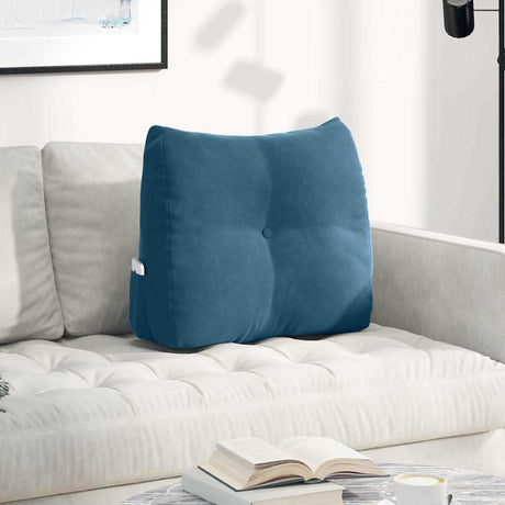 Vidaxl rugkussen blauw 60 x 24 x 50 cm fluweel