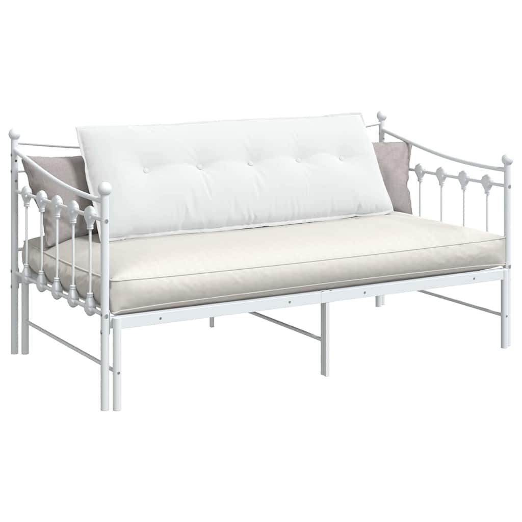 Vidaxl rugkussen wit 140 x 19 x 50 cm stof
