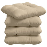 Vidaxl zitkussens 4 pcs crème 45 x 45 cm microvezel stof