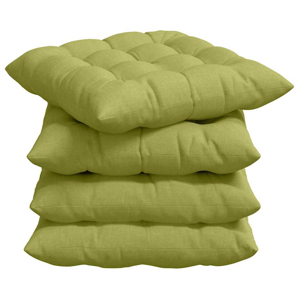 Vidaxl zitkussens 4 pcs lichtgroen 40 x 40 x 6 cm stof