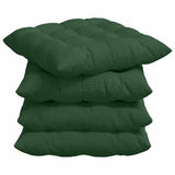 Vidaxl zitkussens 4 pcs donkergroen 40 x 40 x 6 cm katoen stof