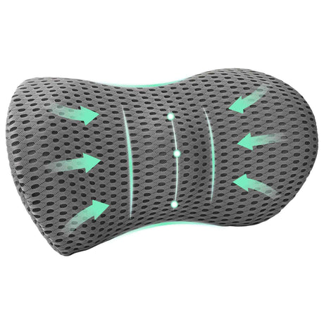 Vidaxl rugkussen met kussen grijs 47,5 x 23 x 12 cm 4d mesh