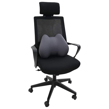Vidaxl rugkussen met kussen grijs 40 x 32 x 14 cm polyester
