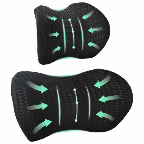 Vidaxl kussenset met kussen verstelbaar 2 pcs zwart 4d mesh