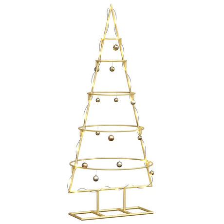 Vidaxl metalen kerstboom met standaard goud 90 cm poedergecoat staal