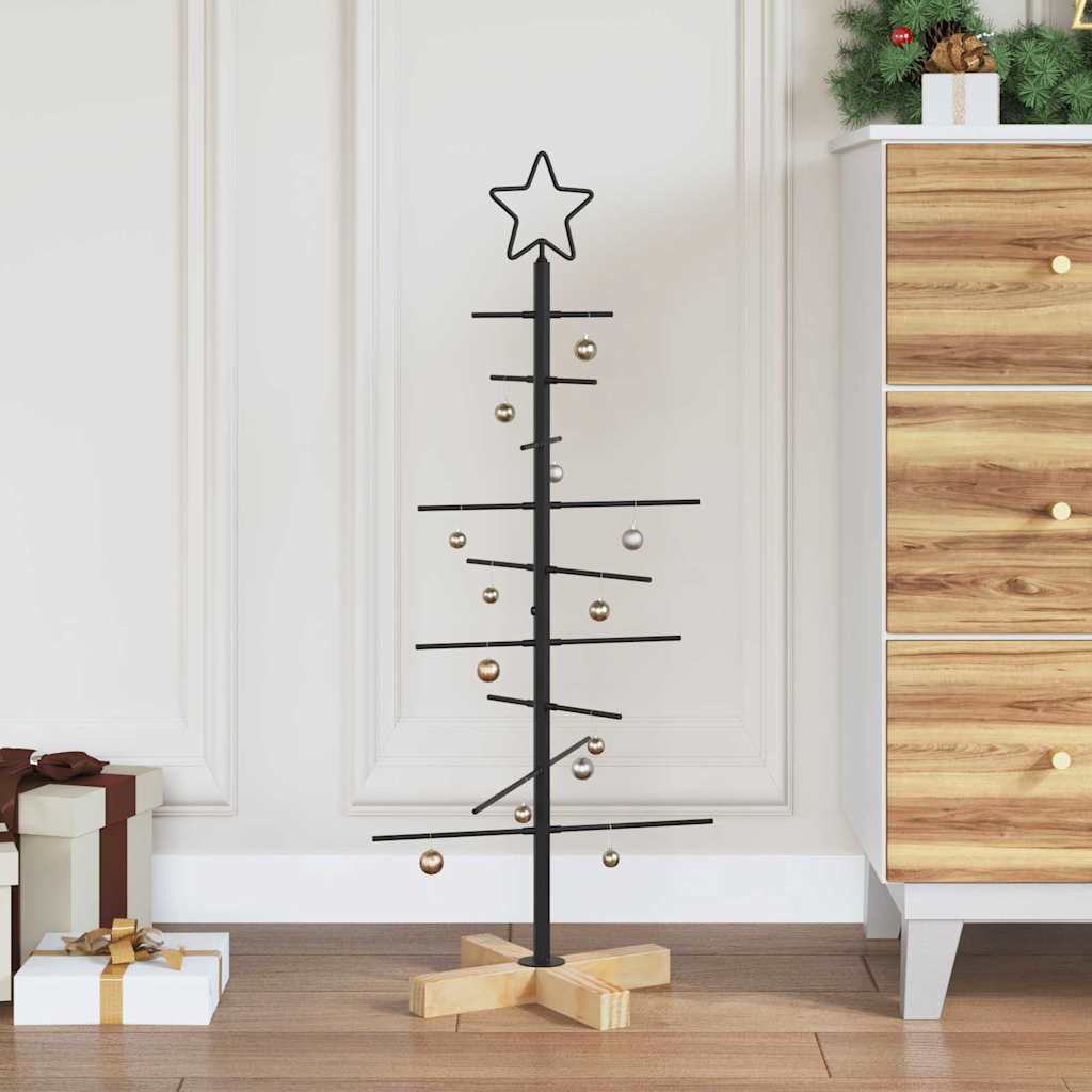 Vidaxl metalen kerstboom met standaard zwart 89 cm poedergecoat staal