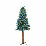 Vidaxl slanke kerstboom groen 180 cm pvc en massief dennenhout