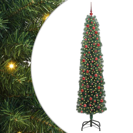 Vidaxl kunstkerstboom groen 240 cm pvc en staal en kunststof