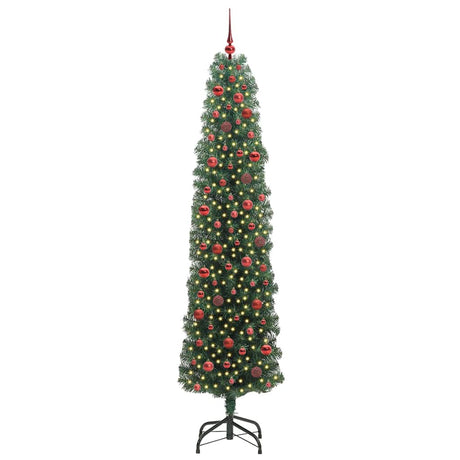 Vidaxl kunstkerstboom groen 240 cm pvc en staal en kunststof