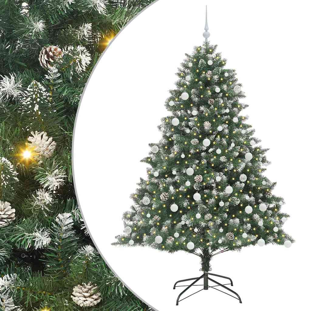Vidaxl kunstkerstboom met 300 led groen 180 cm pvc en plastic en staal