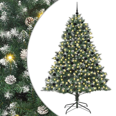 Vidaxl kunstkerstboom met 300 led groen 240 cm pvc en plastic en staal