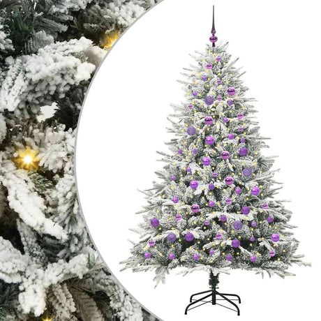 Vidaxl artificial pre-lit kerstboom met ballenset groen 180 cm