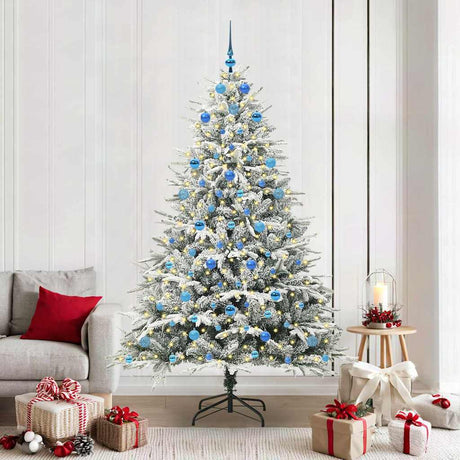 Vidaxl artificial pre-lit kerstboom met ballenset groen 210 cm