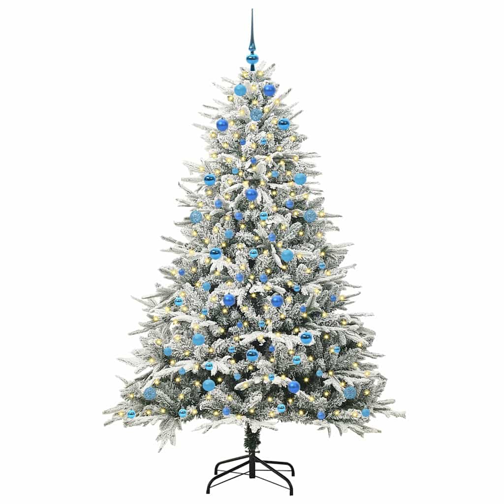 Vidaxl artificial pre-lit kerstboom met ballenset groen 210 cm