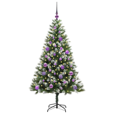 Vidaxl kunstmatige scharnierkerstboom met bedekte sneeuw 150 cm
