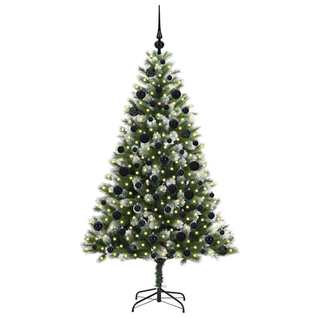 Vidaxl kunstmatige scharnierkerstboom met bedekte sneeuw 180 cm