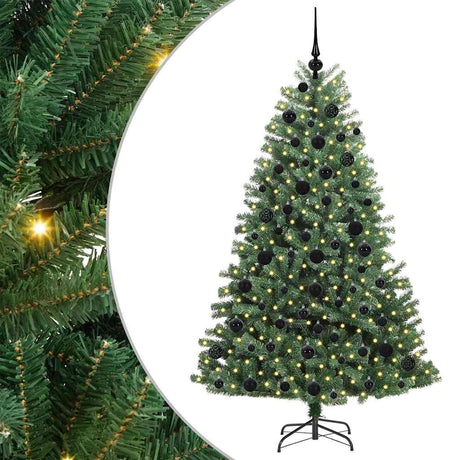 Vidaxl kunstmatige inklapbare kerstboom groen 180 cm pvc en metaal