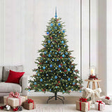 Vidaxl kunstkerstboom groen 210 cm pvc en metaal en plastic