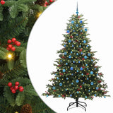 Vidaxl kunstkerstboom groen 210 cm pvc en metaal en plastic
