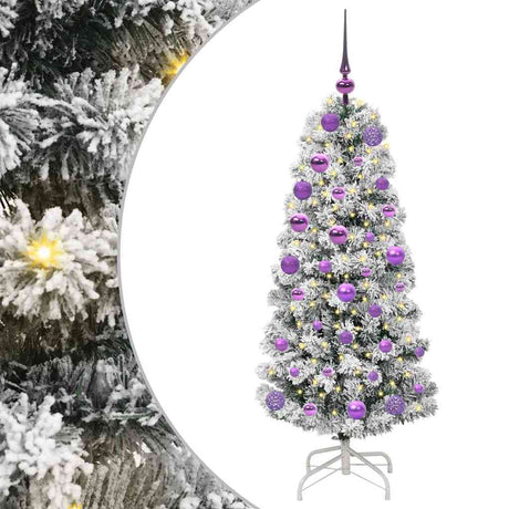 Vidaxl kunstmatige inklapbare kerstboom groen en wit 120 cm