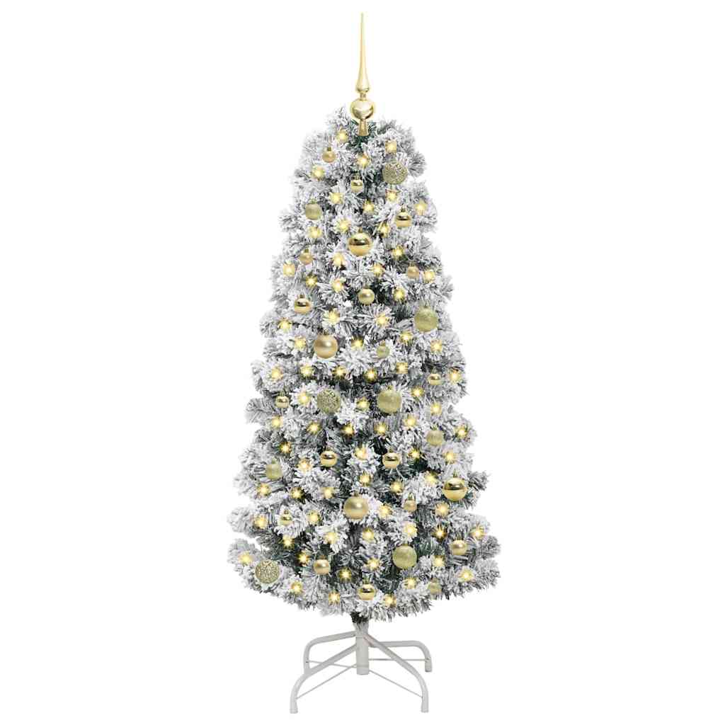 Vidaxl kunstmatige inklapbare kerstboom groen en wit 150 cm