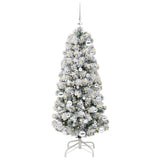 Vidaxl kunstmatige inklapbare kerstboom groen en wit 150 cm