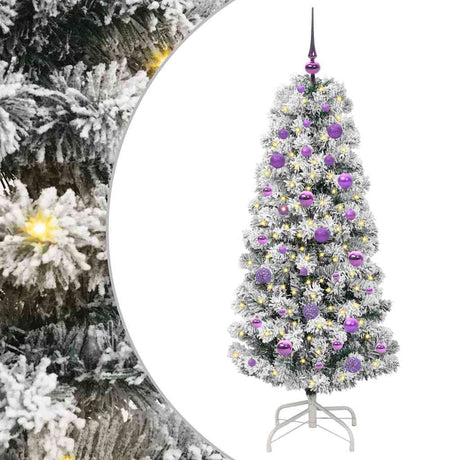 Vidaxl kunstmatige inklapbare kerstboom groen en wit 150 cm