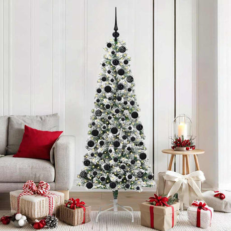 Vidaxl kunstmatige inklapbare kerstboom groen en wit 180 cm
