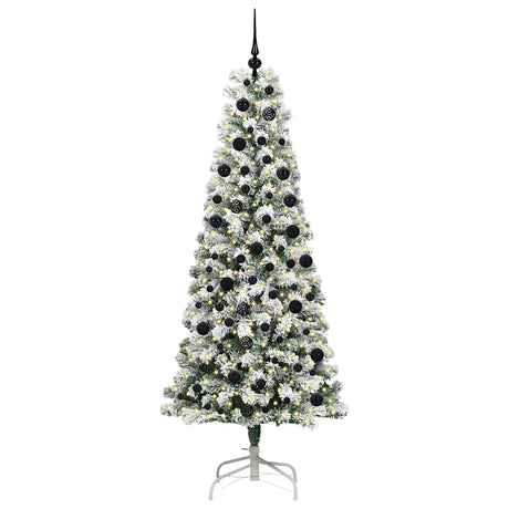 Vidaxl kunstmatige inklapbare kerstboom groen en wit 210 cm