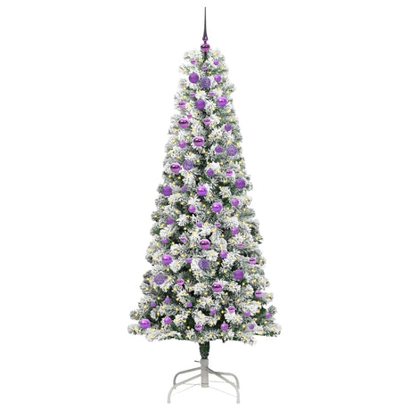 Vidaxl kunstmatige inklapbare kerstboom groen en wit 210 cm