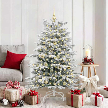 Vidaxl kunstmatige inklapbare kerstboom wit 150 cm pe en pvc