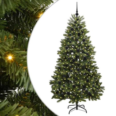 Vidaxl kunstkerstboom met 300 led groen 210 cm pvc en metaal