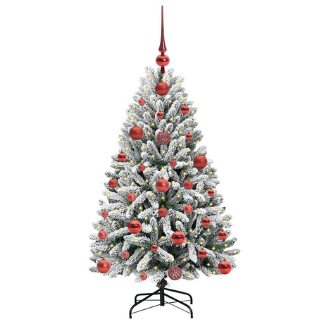 Vidaxl kunstkerstboom met 150 led groen en wit 120 cm pvc en metaal