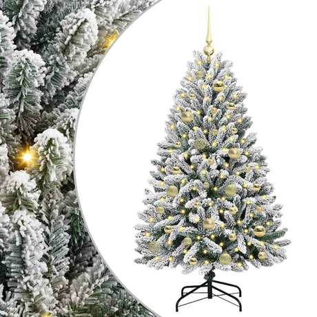 Vidaxl kunstkerstboom met 150 led groen en wit 120 cm pvc en metaal