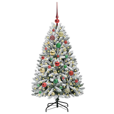 Vidaxl kunstkerstboom met 150 led groen en wit 120 cm pvc en metaal