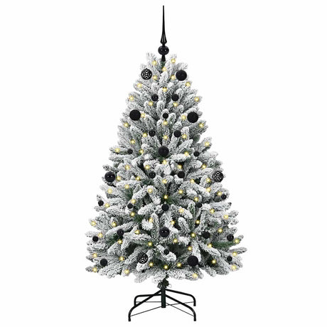 Vidaxl kunstkerstboom met 150 led groen en wit 150 cm pvc en metaal