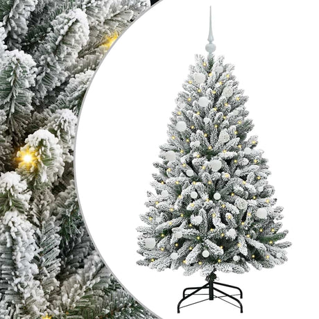 Vidaxl kunstkerstboom met 150 led groen en wit 150 cm pvc en metaal
