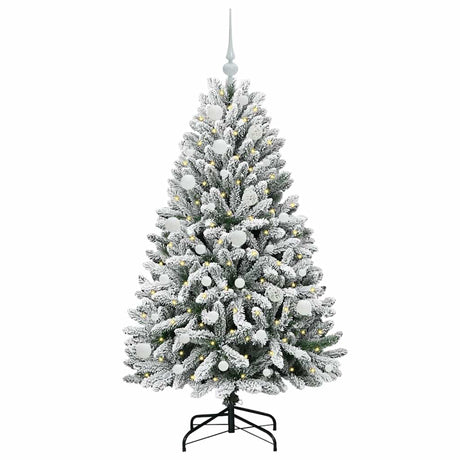 Vidaxl kunstkerstboom met 150 led groen en wit 150 cm pvc en metaal