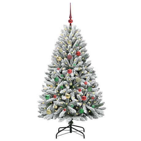 Vidaxl kunstkerstboom met 150 led groen en wit 150 cm pvc en metaal