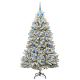 Vidaxl kunstkerstboom met 300 led groen en wit 210 cm pvc en metaal
