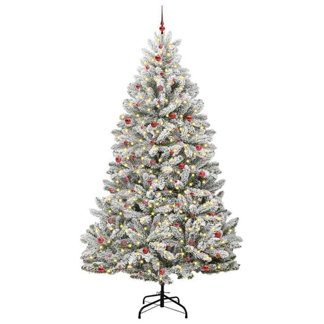 Vidaxl kunstkerstboom met 300 led groen en wit 300 cm pvc en metaal